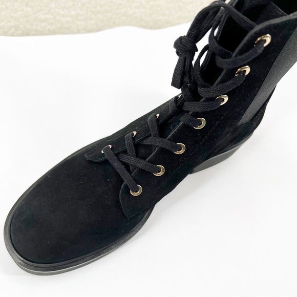 Stuart weitzman black Henley Suede Combat Boot Size 8 New - Picture 6 of 9